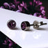 Amethyst Purple Crystal Titanium Stud Earrings, 4mm