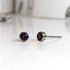Amethyst Purple Crystal Titanium Stud Earrings, 4mm