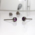 Amethyst Purple Crystal Titanium Stud Earrings, 4mm