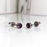 Amethyst Purple Crystal Titanium Stud Earrings, 4mm
