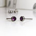 Amethyst Purple Crystal Titanium Stud Earrings, 4mm