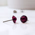 Ruby Red Crystal Titanium Earrings, 6.5mm