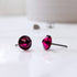 Ruby Red Crystal Titanium Earrings, 6.5mm