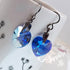 Sapphire Blue Crystal Titanium Drop Earrings