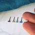 Rectangle Titanium Stud Earrings - 5mm - in a Range of Colours