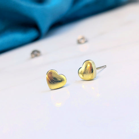 Heart Titanium Stud Earrings in a Range of Colours