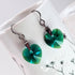 Emerald Green Crystal Titanium Drop Earrings