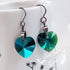 Emerald Green Crystal Titanium Drop Earrings