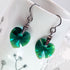 Emerald Green Crystal Titanium Drop Earrings
