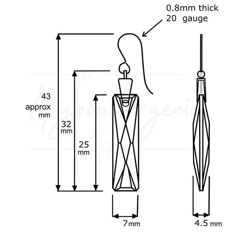 Bermuda Blue Crystal Titanium Long Drops