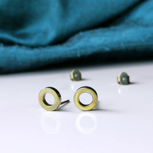 Circle Titanium Stud Earrings in a Range of Colours