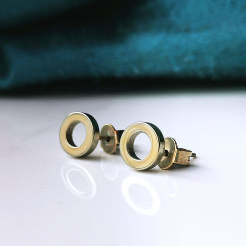 Circle Titanium Stud Earrings in a Range of Colours