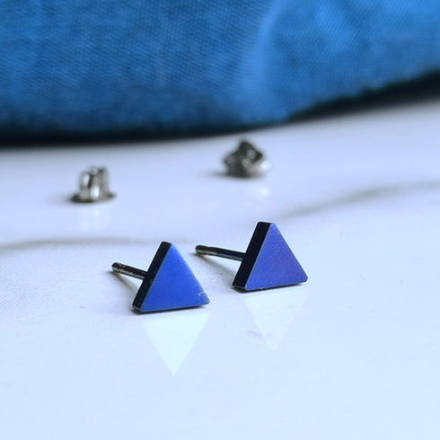 Triangle Titanium Stud Earrings in a Range of Colours