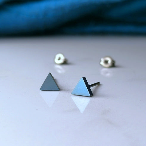 Triangle Titanium Stud Earrings in a Range of Colours