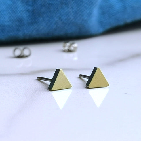 Triangle Titanium Stud Earrings in a Range of Colours