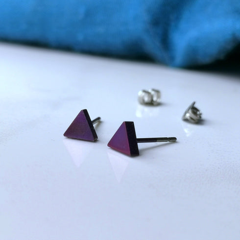 Triangle Titanium Stud Earrings in a Range of Colours