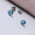 Aquamarine Blue Crystal Titanium Stud Earrings, 4mm