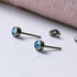 Aquamarine Blue Crystal Titanium Stud Earrings, 4mm