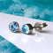 Aquamarine Blue Crystal Titanium Stud Earrings, 4mm