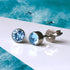 Aquamarine Blue Crystal Titanium Stud Earrings, 4mm