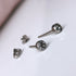 Black Diamond Crystal Titanium Stud Earrings, 4mm