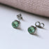 Green Peridot Crystal Titanium Stud Earrings, 4mm