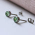 Green Peridot Crystal Titanium Stud Earrings, 4mm