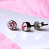 Light Rose Pink Crystal Titanium Stud Earrings, 4mm