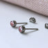 Light Rose Pink Crystal Titanium Stud Earrings, 4mm