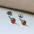 Light Siam Red Crystal Titanium Stud Earrings, 4mm