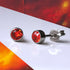 Light Siam Red Crystal Titanium Stud Earrings, 4mm