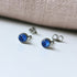 Sapphire Blue Crystal Titanium Stud Earrings, 4mm