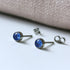Sapphire Blue Crystal Titanium Stud Earrings, 4mm