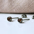Smoked Topaz Crystal Titanium Stud Earrings, 4mm