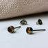 Smoked Topaz Crystal Titanium Stud Earrings, 4mm