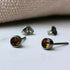 Smoked Topaz Crystal Titanium Stud Earrings, 4mm