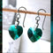 Emerald Green Crystal Titanium Drop Earrings