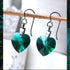 Emerald Green Crystal Titanium Drop Earrings