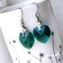 Emerald Green Crystal Titanium Drop Earrings