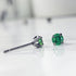 Emerald Green Cubic Zirconia Titanium Earrings