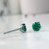 Emerald Green Cubic Zirconia Titanium Earrings