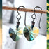 Erinite Green Crystal Titanium Drop Earrings