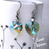 Erinite Green Crystal Titanium Drop Earrings