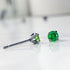 Green Cubic Zirconia Titanium Earrings