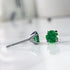 Green Cubic Zirconia Titanium Earrings