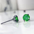 Green Cubic Zirconia Titanium Earrings