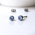 Light Sapphire Crystal Titanium Stud Earrings, 4mm