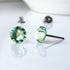 Peridot Green Crystal Titanium Earrings, 6.5mm