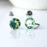 Peridot Green Crystal Titanium Earrings, 6.5mm