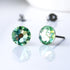 Peridot Green Crystal Titanium Earrings, 6.5mm